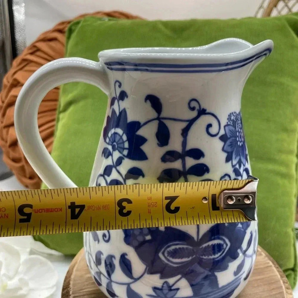 Blue and White 6.75 in Pitcher - Picture 6 of 7